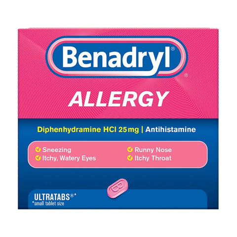 BENADRYL® Allergy ULTRATABS® Tablets with Allergy Relief and Diphenhydramine HCI 25 mg